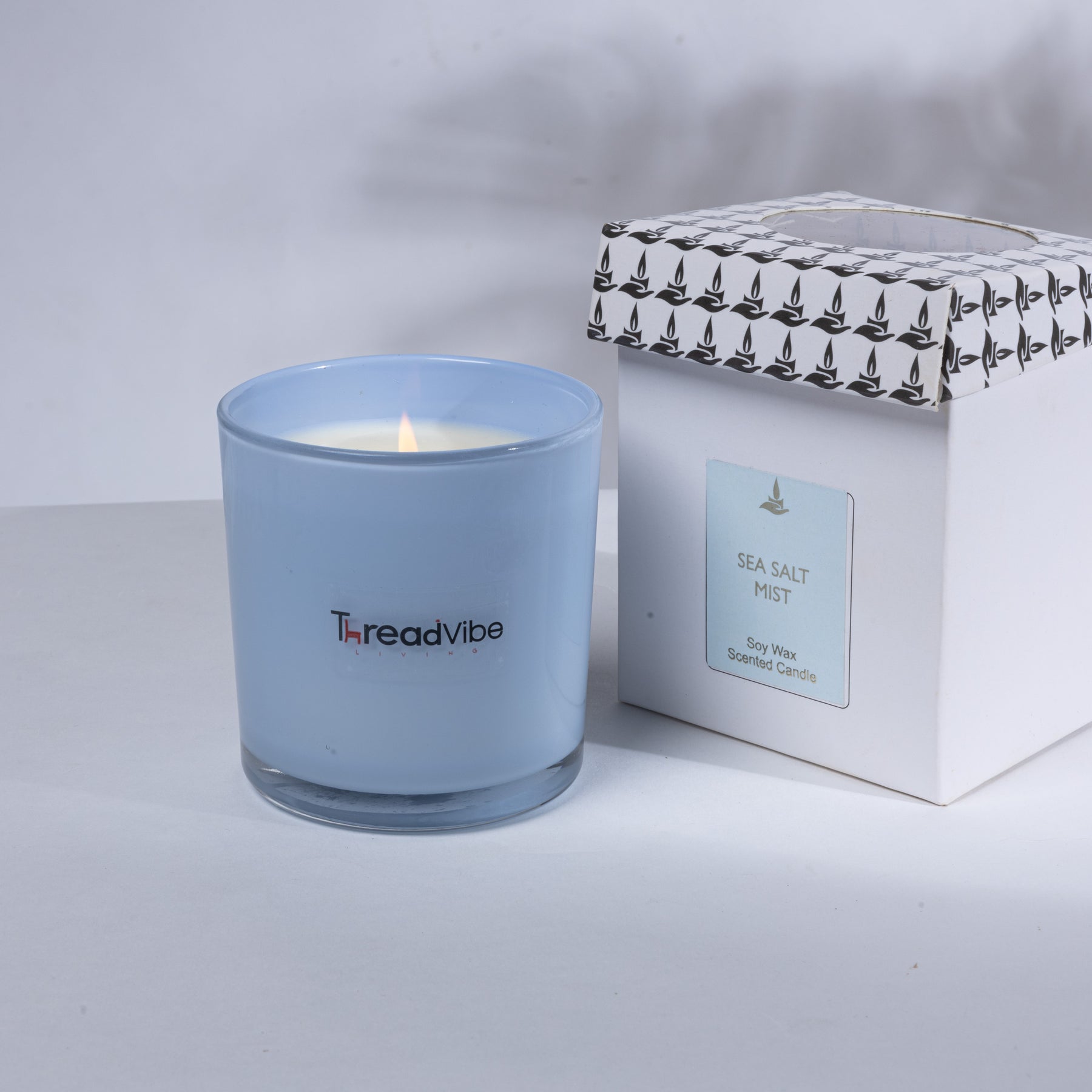 Threadvibe Living Natural Wax Scented Candle Jar In Sea Salt Mist