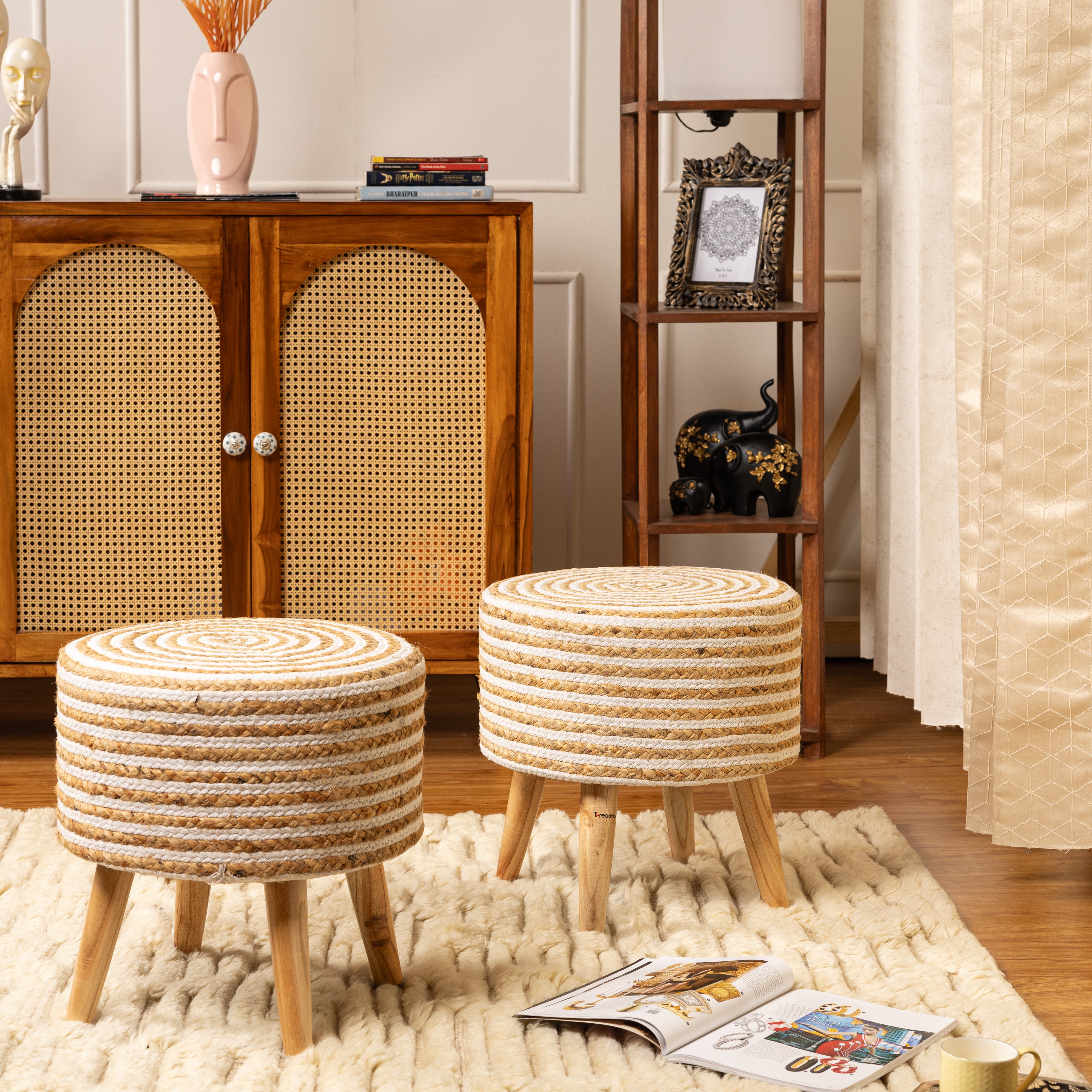 Jute Stool Combo of 2