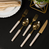 White Resin Stainless Steel Cutlery Set Of 5