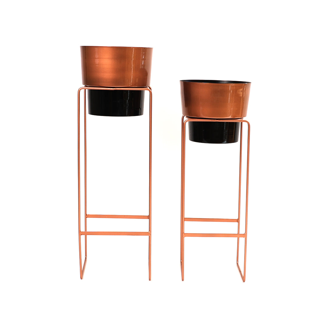 Modern Planter with elegant stand - Copper Set