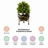 Premium Meena Metal Pot with Gold Stand
