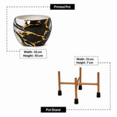 Premium Meena Metal Pot with Gold Stand