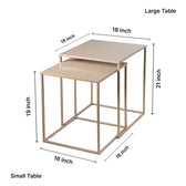 Metal Nesting Tables Set of 2 in Cream