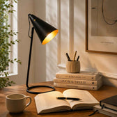 Designer Metal Table Lamp in Black for Living Room & Study