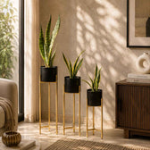Metal Plant Stand With 3 Planters