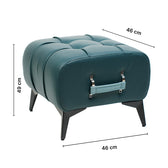 Modern Tufted Leather Ottoman with Handle