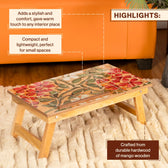 Mango Wood Handmade Folding Laptop Table in Yellow Mosaic with Epoxy Resin