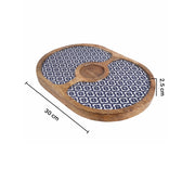 Oval Wood Tray with Dip Platter