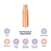 Plain Style Copper Water Bottle for Kitchen Decor