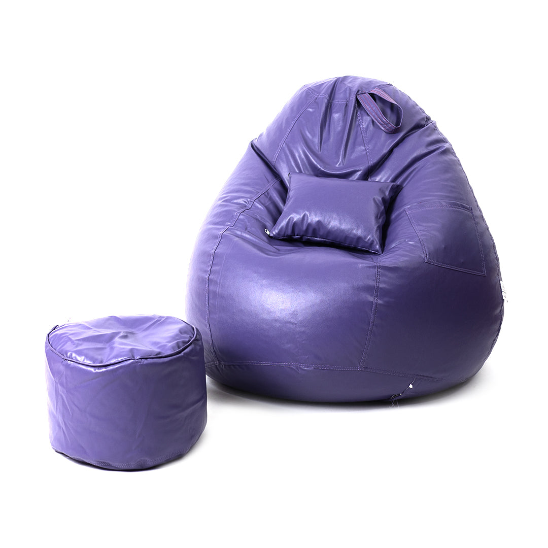 Tear Drop Filled Bean Bag with Cushion & Footrest - XXXXL