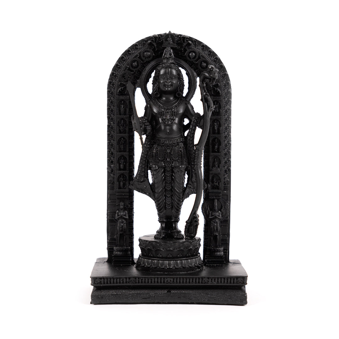 Ram Lalla Idol Miniature Sculpture | Height 7 Inch | Shri Ram Murti, Balak Ram Mandir Ayodhya | Black 3D Printed Poly-Resin Statue for Home