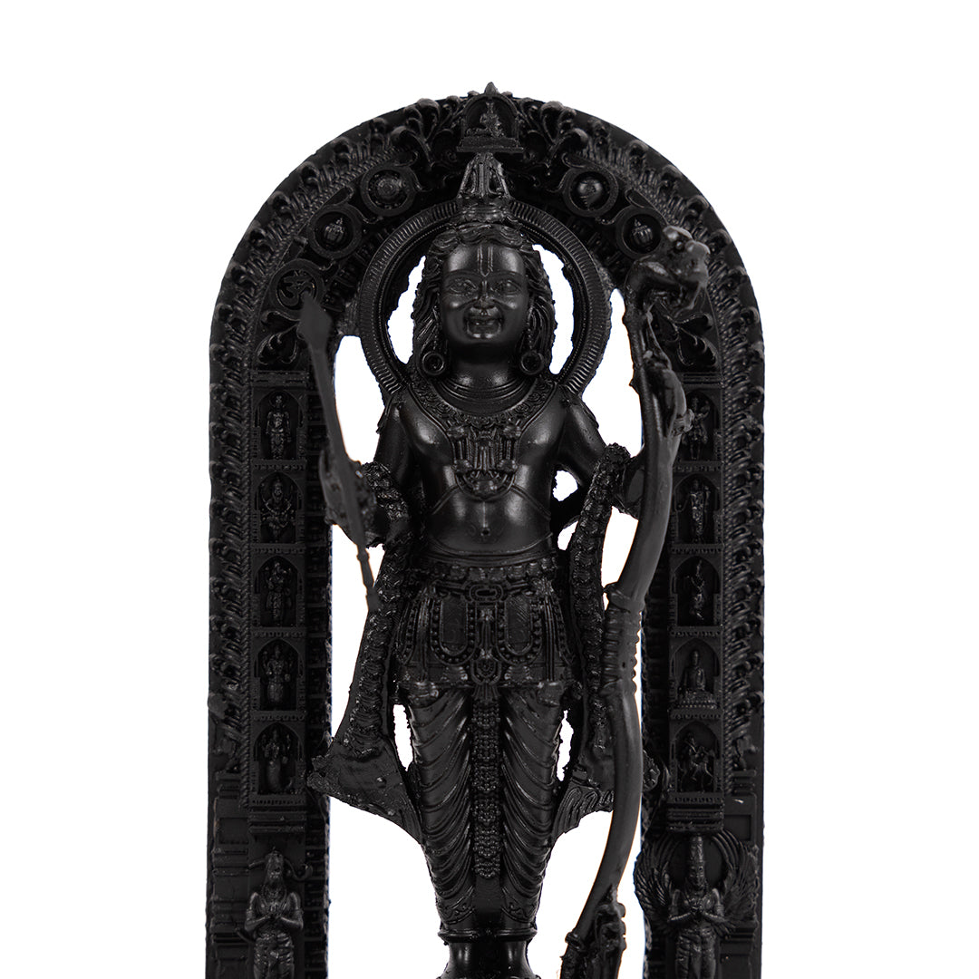 Ram Lalla Idol Miniature Sculpture | Height 7 Inch | Shri Ram Murti, Balak Ram Mandir Ayodhya | Black 3D Printed Poly-Resin Statue for Home