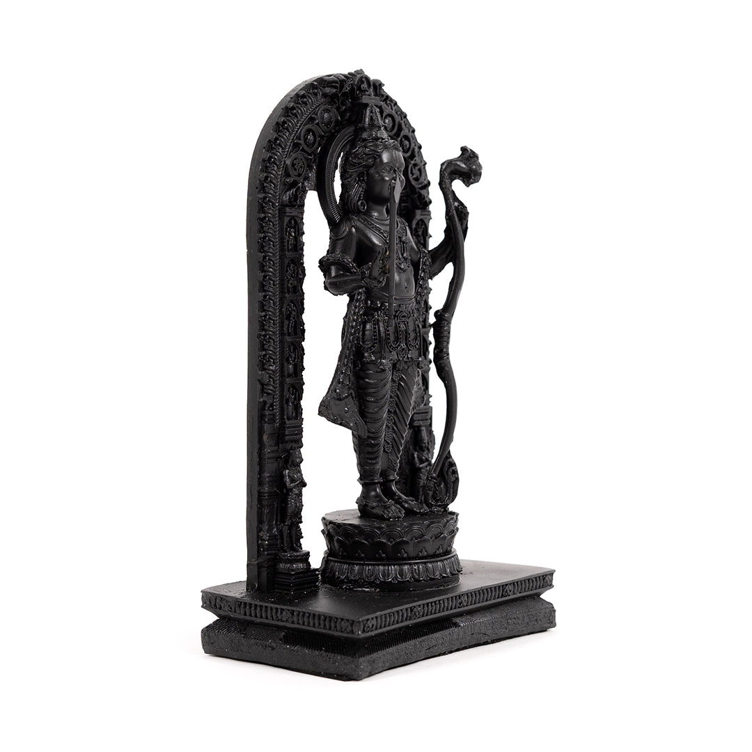 Ram Lalla Idol Miniature Sculpture | Height 7 Inch | Shri Ram Murti, Balak Ram Mandir Ayodhya | Black 3D Printed Poly-Resin Statue for Home