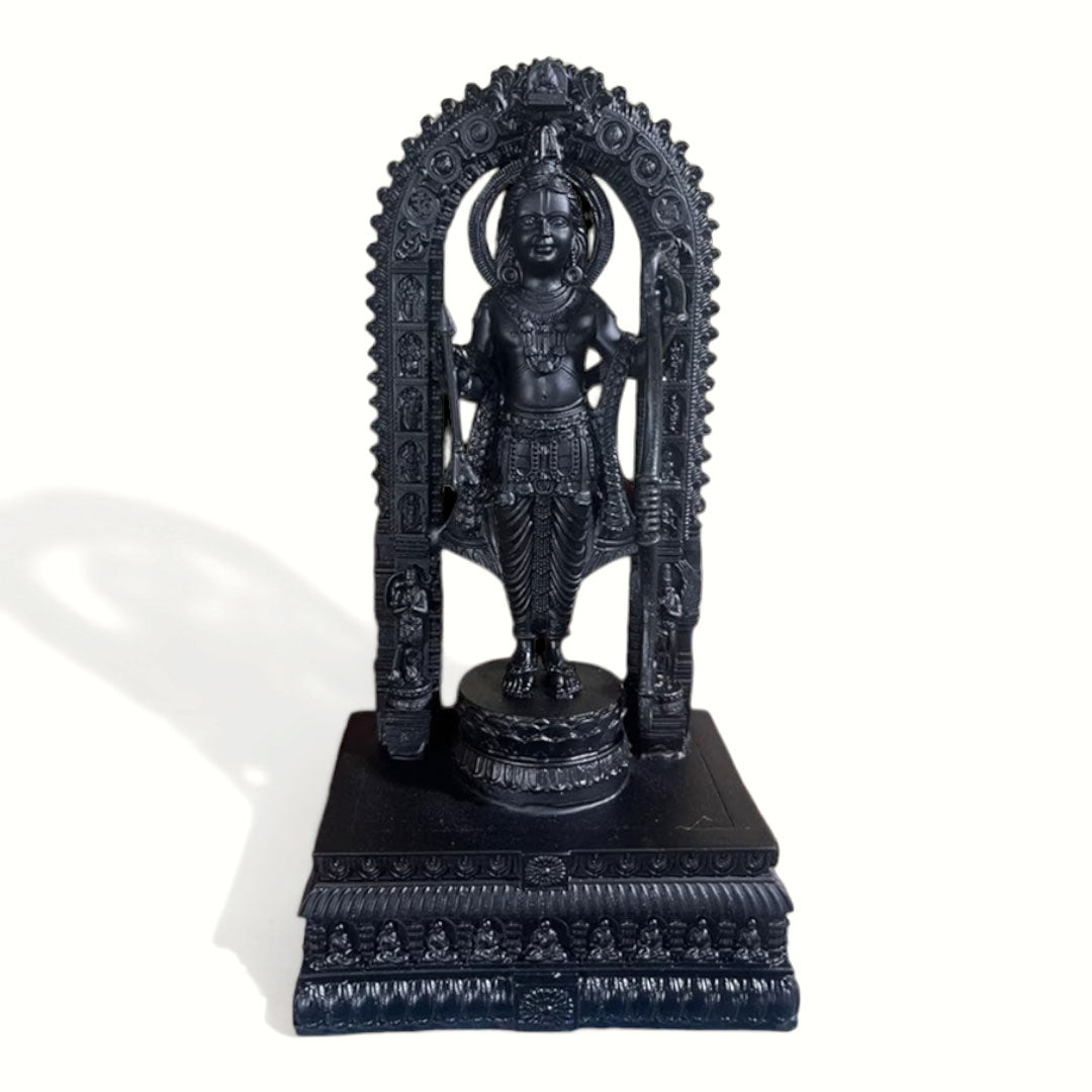 Ram Lalla Idol Miniature Sculpture | Height 7 Inch | Shri Ram Murti, Balak Ram Mandir Ayodhya | Black 3D Printed Poly-Resin Statue for Home