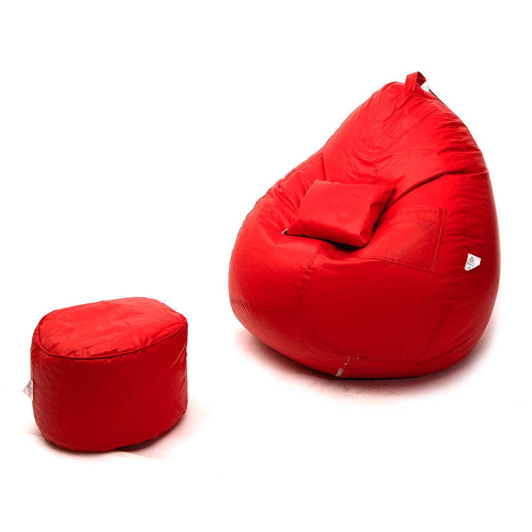 Tear Drop Filled Bean Bag with Cushion & Footrest - XXXXL