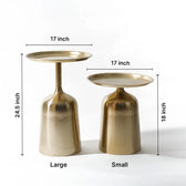 Premium Metal Side Table Set of 2 in Gold – Luxury Accent Tables for Living Room & Bedroom