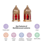 Ruby Red Moroccan Lanterns set of 2
