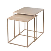 Metal Nesting Tables Set of 2 in Cream