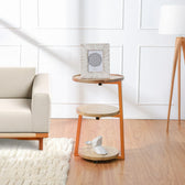 Modern 3-Tiered Mango-Wood Coffee Side End Tables