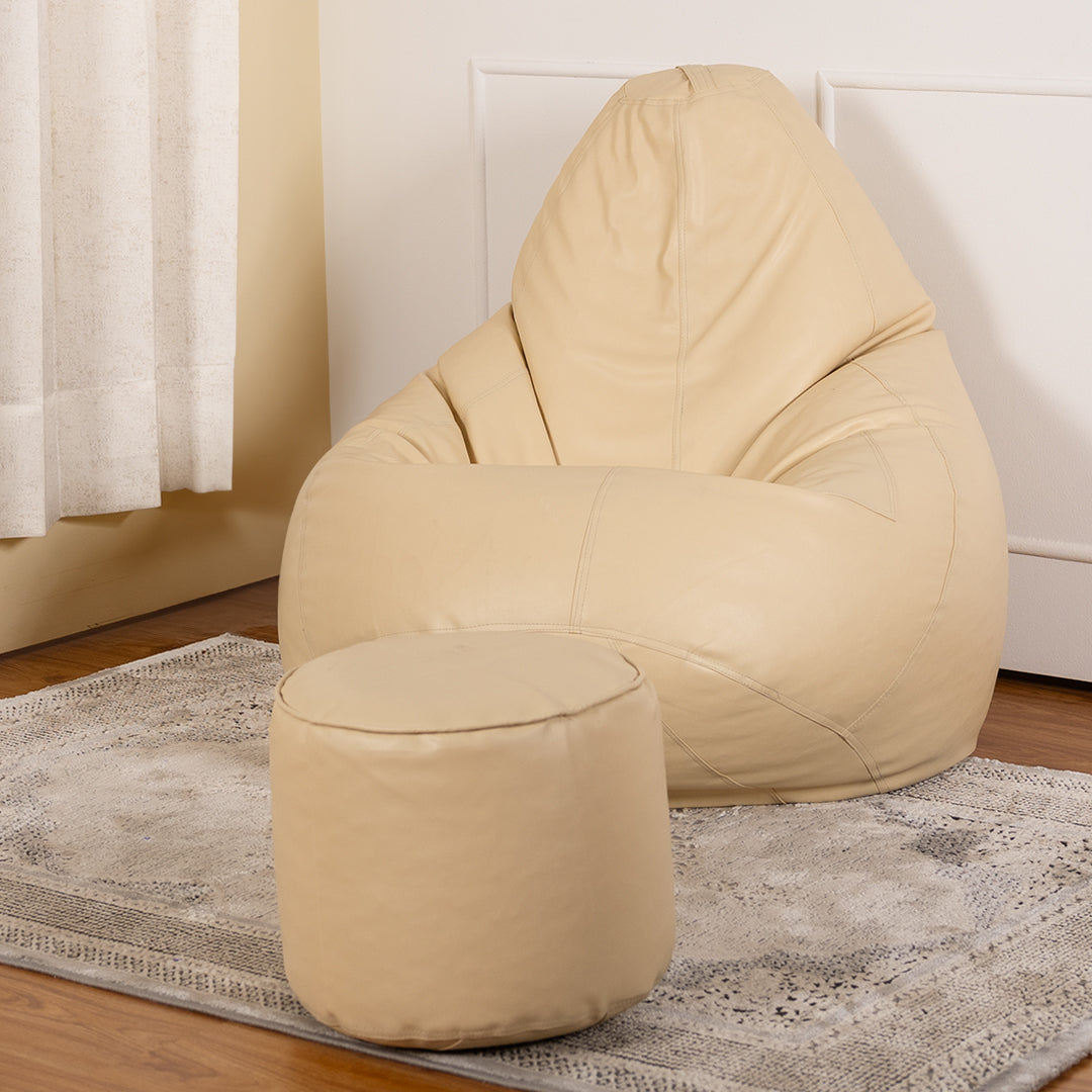 Tear Drop Bean Bag with Footrest | 4XL | Filled