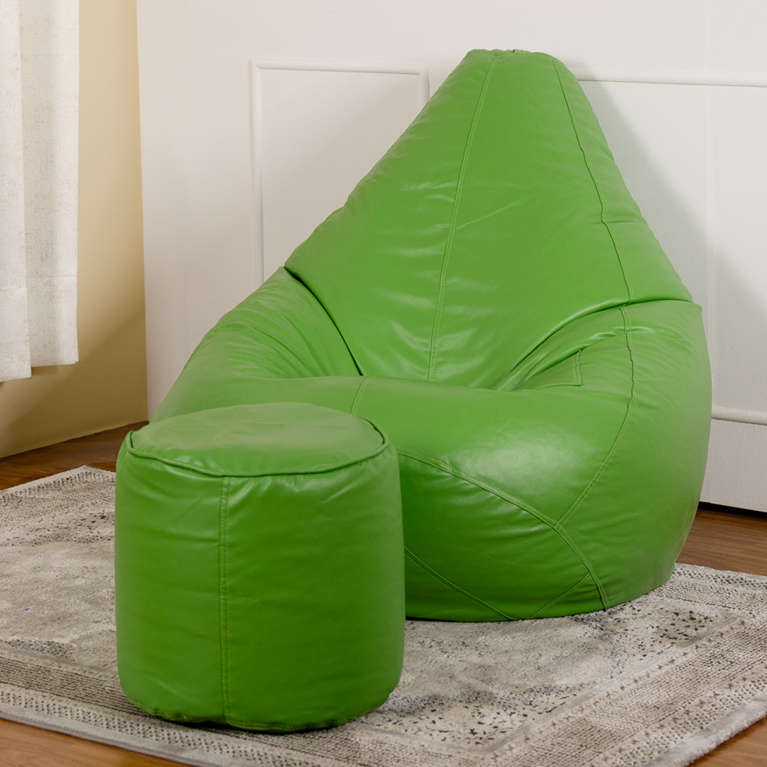 Tear Drop Bean Bag with Footrest | 4XL | Filled