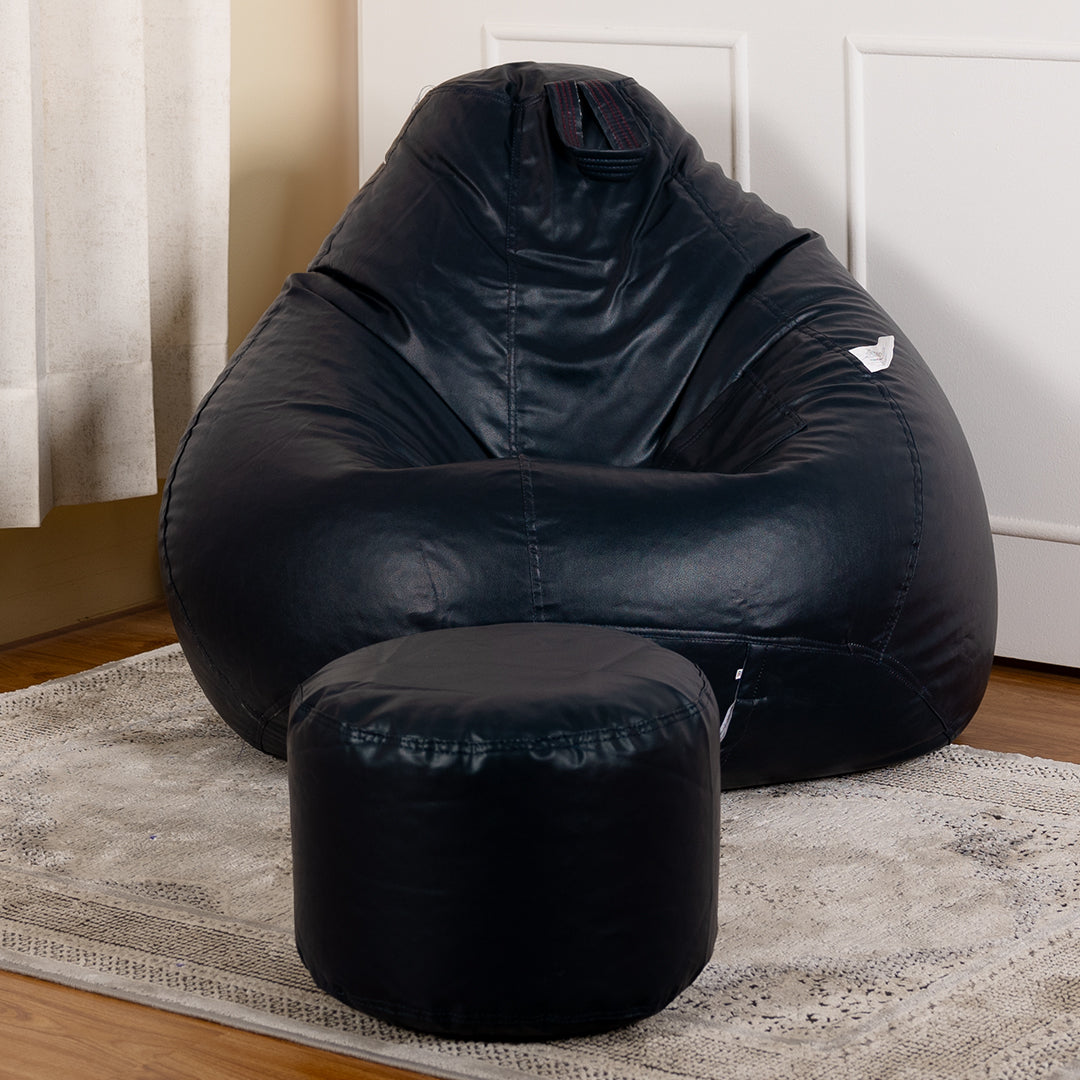 Tear Drop Bean Bag with Footrest | 4XL | Filled