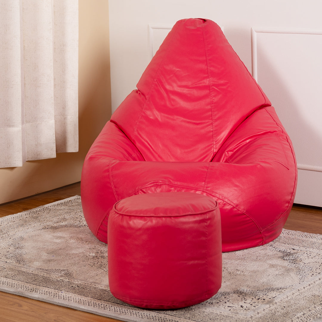 Tear Drop Bean Bag with Footrest | 4XL | Filled