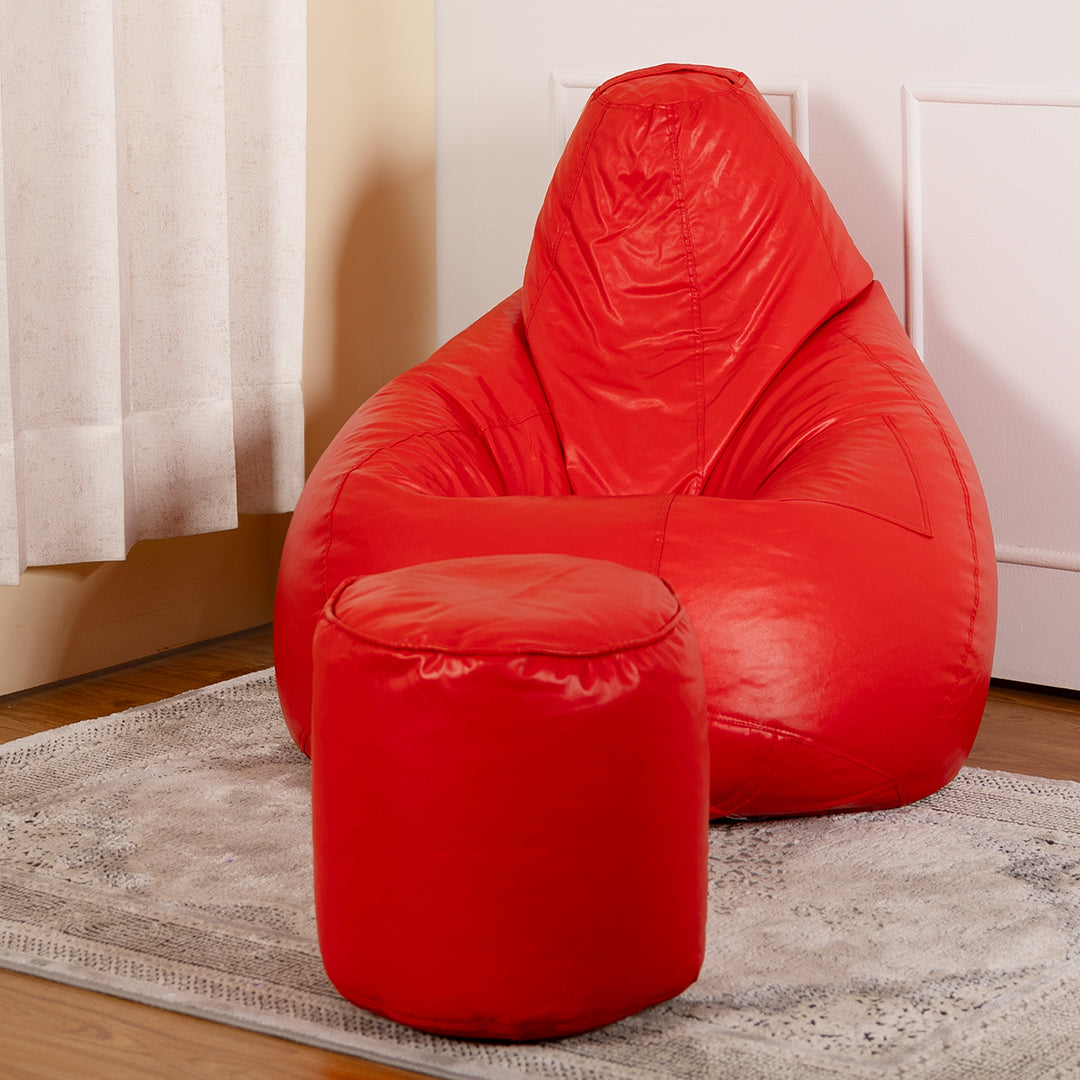 Tear Drop Bean Bag with Footrest | 4XL | Filled