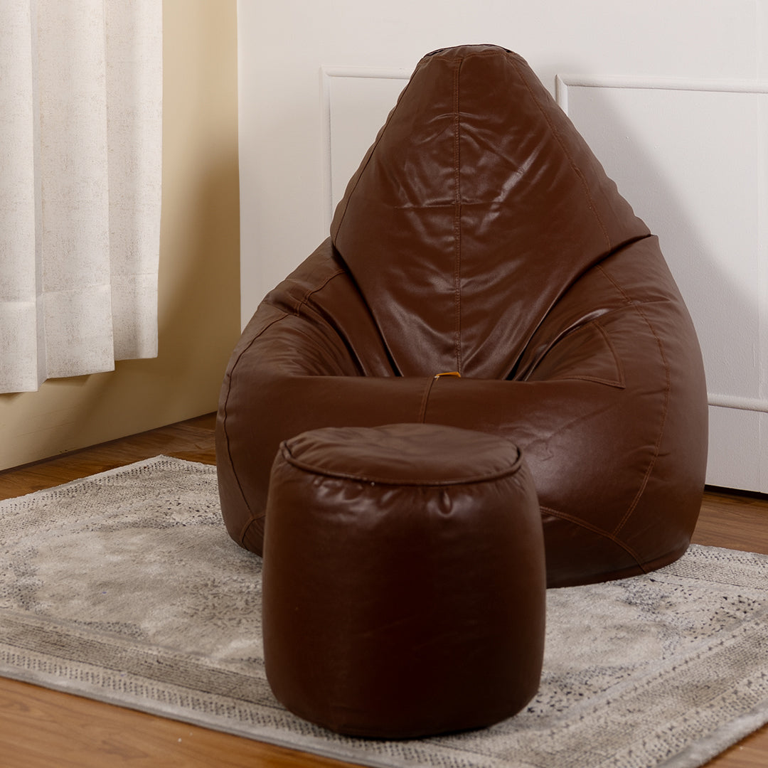 Tear Drop Bean Bag with Footrest | 4XL | Filled