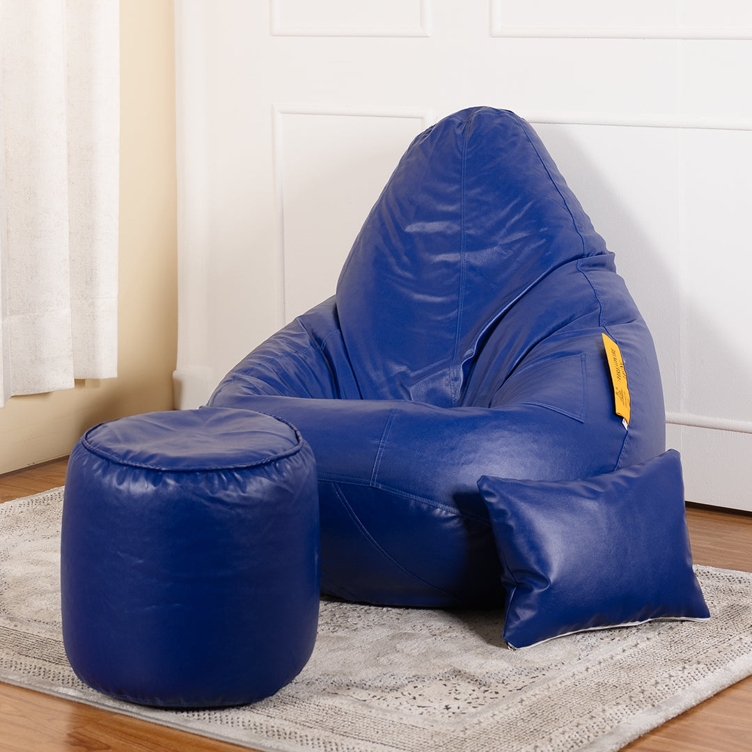 Tear Drop Filled Bean Bag with Cushion & Footrest - XXXXL