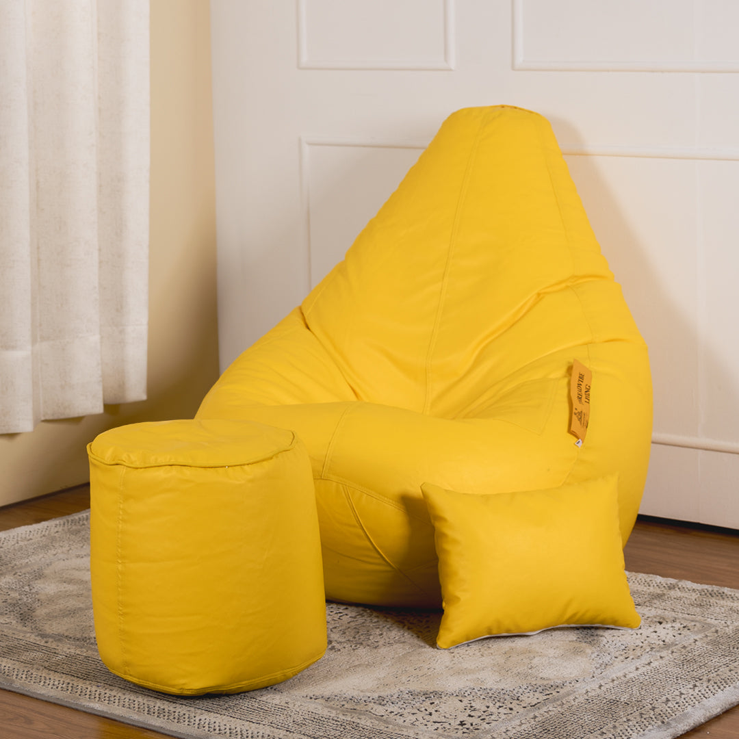 Tear Drop Filled Bean Bag with Cushion & Footrest - XXXXL