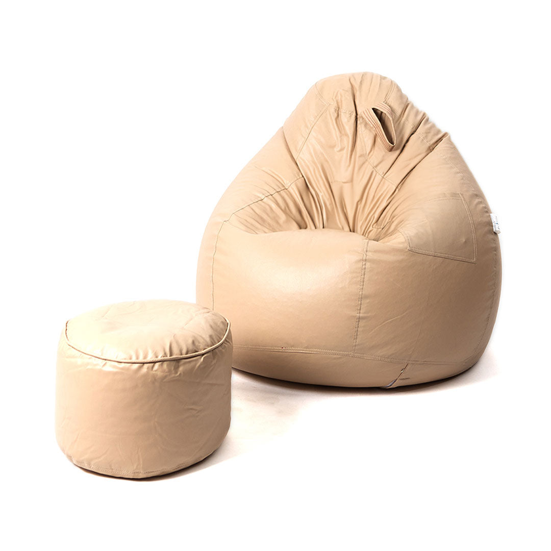 Tear Drop Bean Bag with Footrest | 4XL | Filled