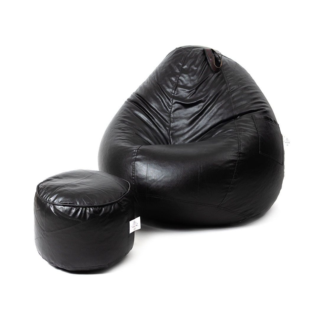 Tear Drop Bean Bag with Footrest | 4XL | Filled