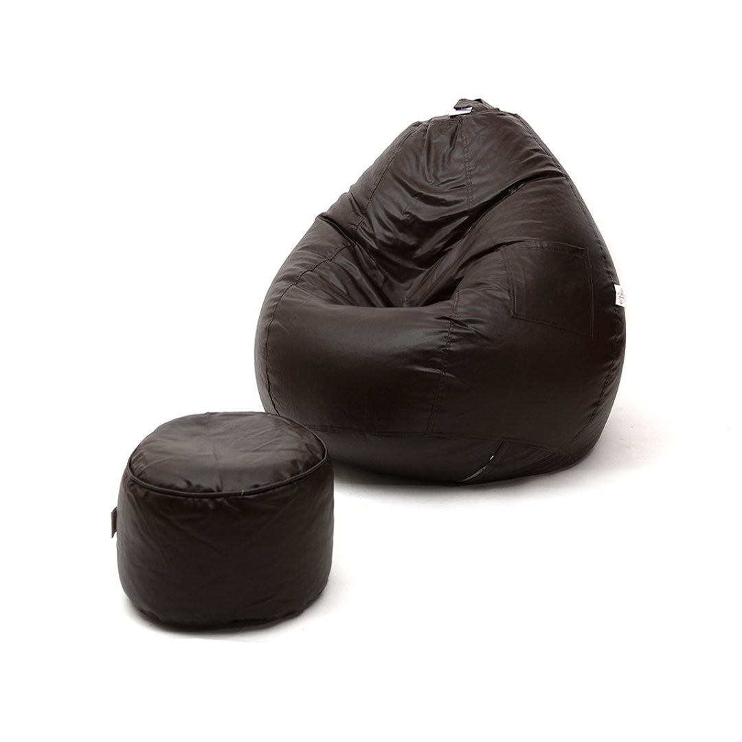 Tear Drop Bean Bag with Footrest | 4XL | Filled