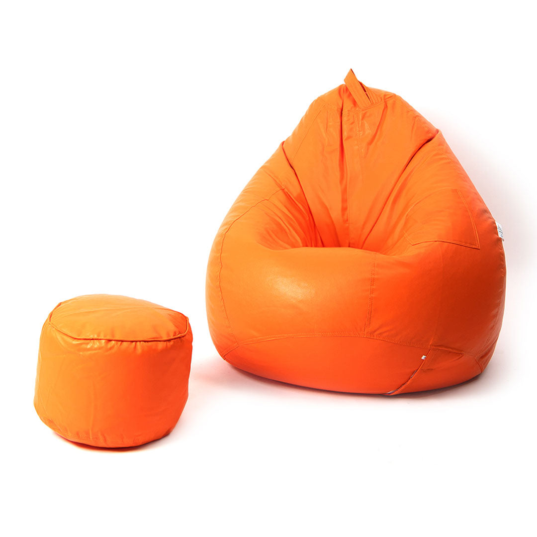 Tear Drop Bean Bag with Footrest | 4XL | Filled