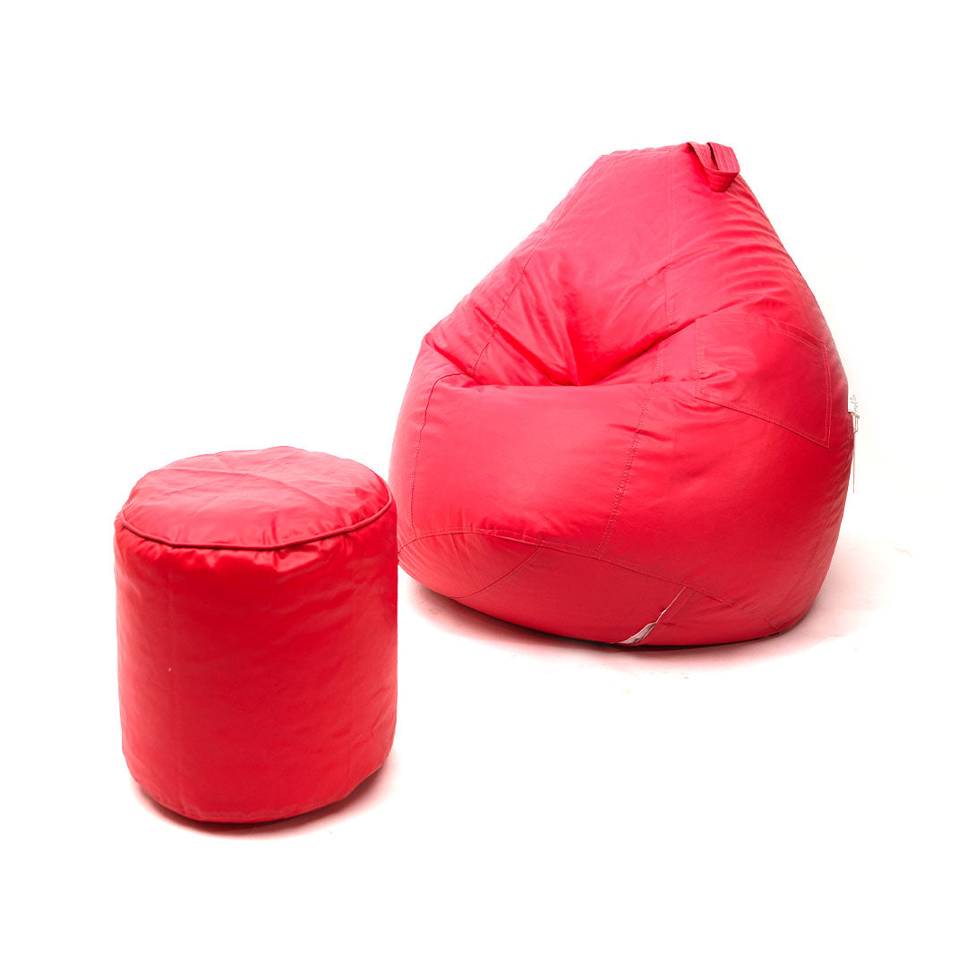 Tear Drop Bean Bag with Footrest | 4XL | Filled