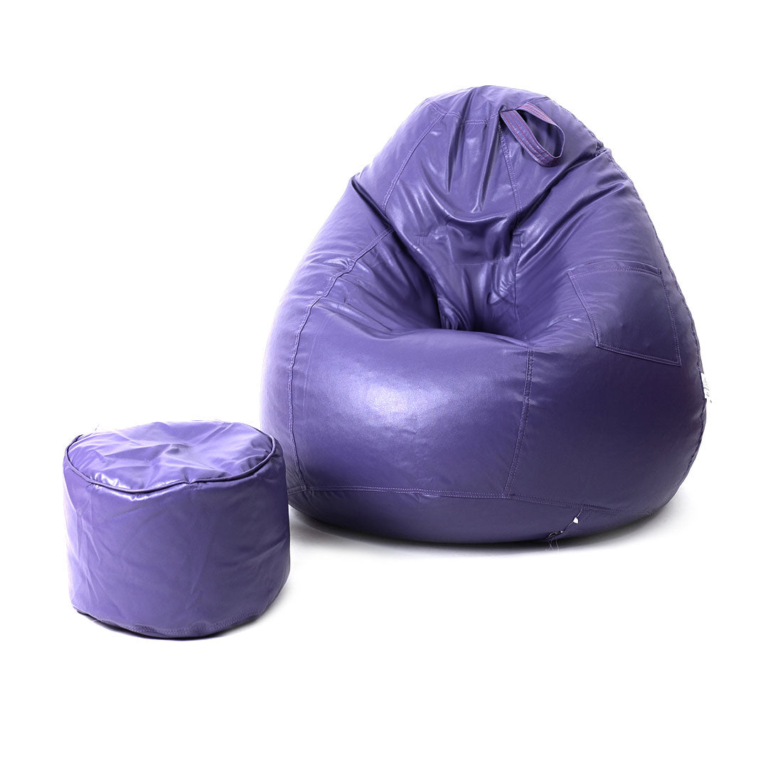 Tear Drop Bean Bag with Footrest | 4XL | Filled