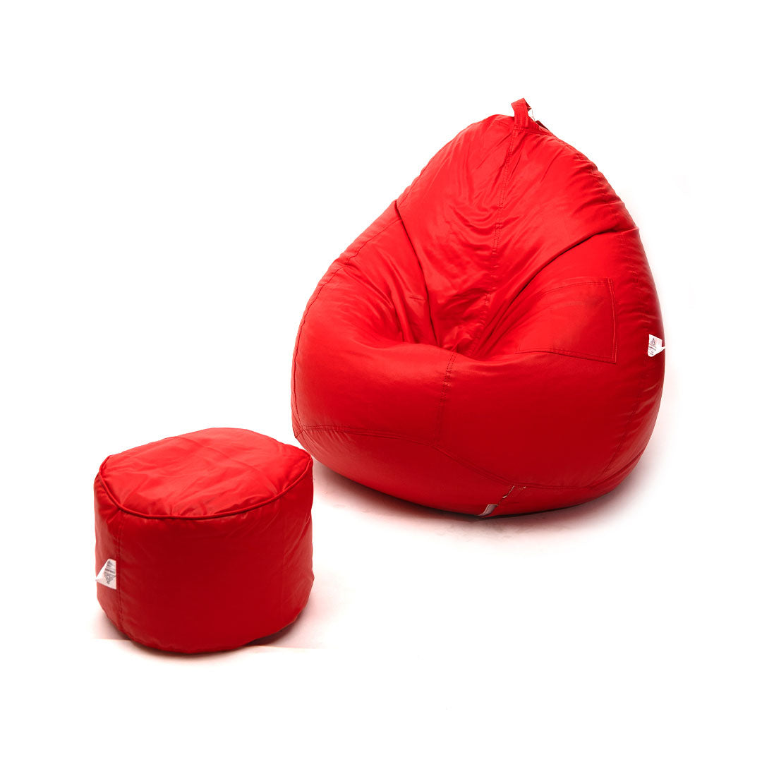 Tear Drop Bean Bag with Footrest | 4XL | Filled