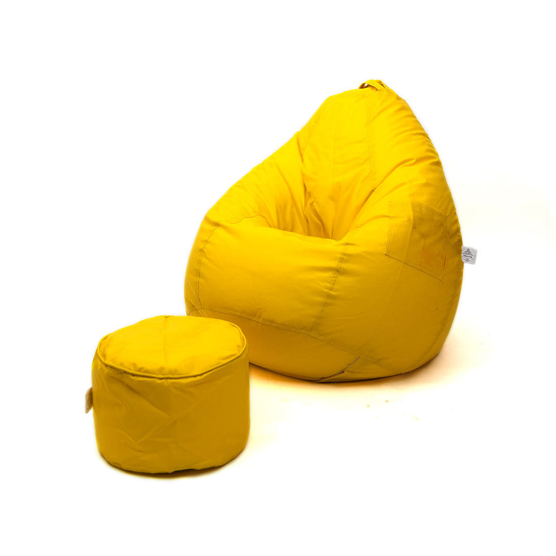 Tear Drop Bean Bag with Footrest | 4XL | Filled