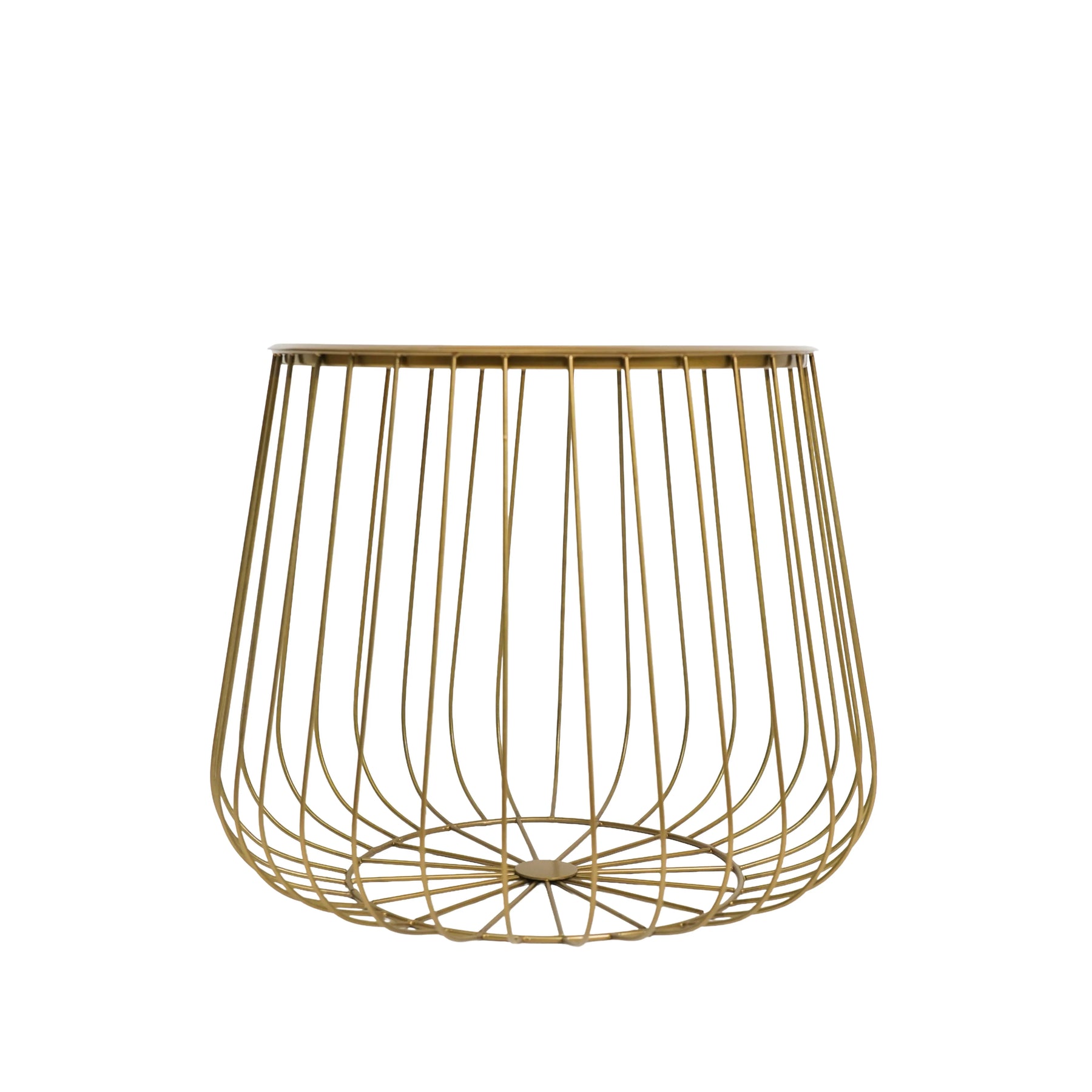 Golden Round Wire Side Table