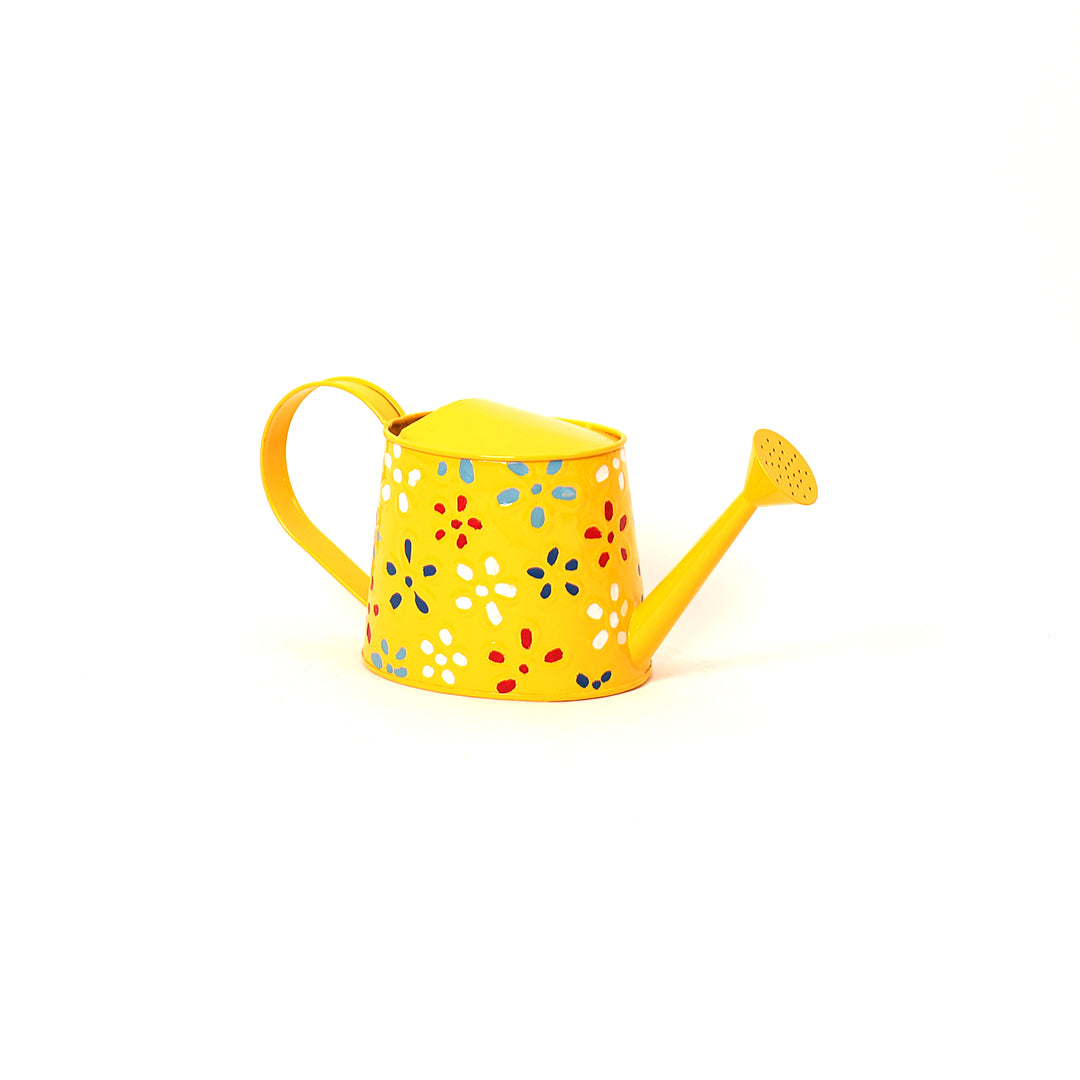 Traditional Watering Can - Large - Floral Print Yellow