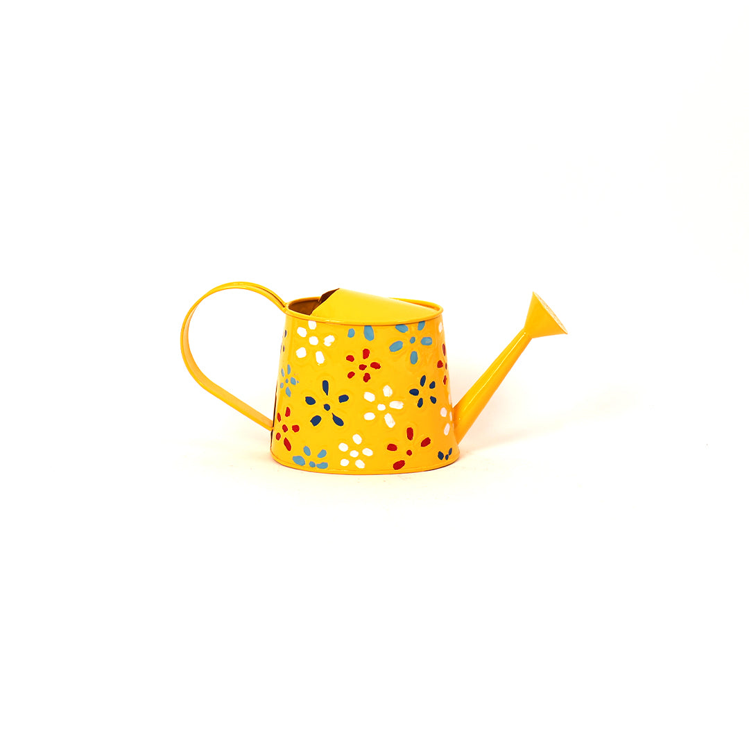 Traditional Watering Can - Large - Floral Print Yellow