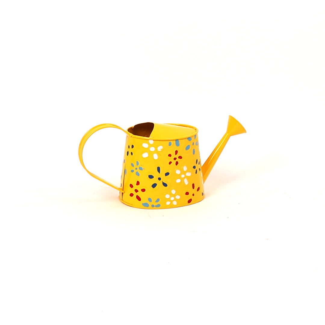 Traditional Watering Can - Large - Floral Print Yellow