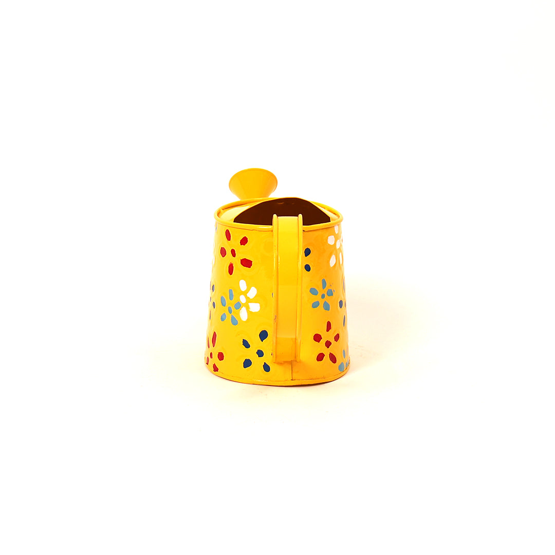 Traditional Watering Can - Large - Floral Print Yellow