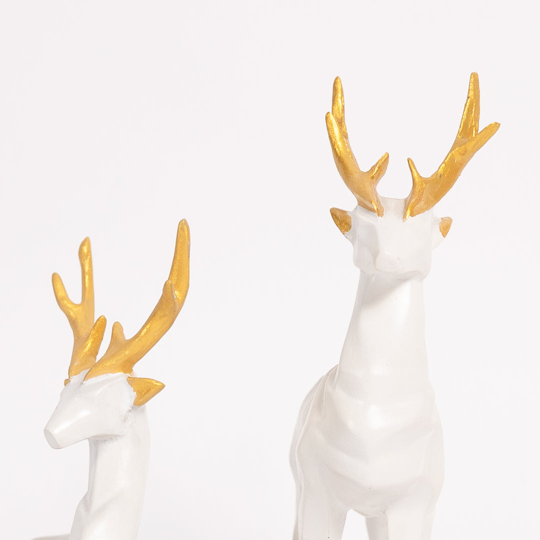 Golden Pair Of Deer Fengshuei Statue Figurine