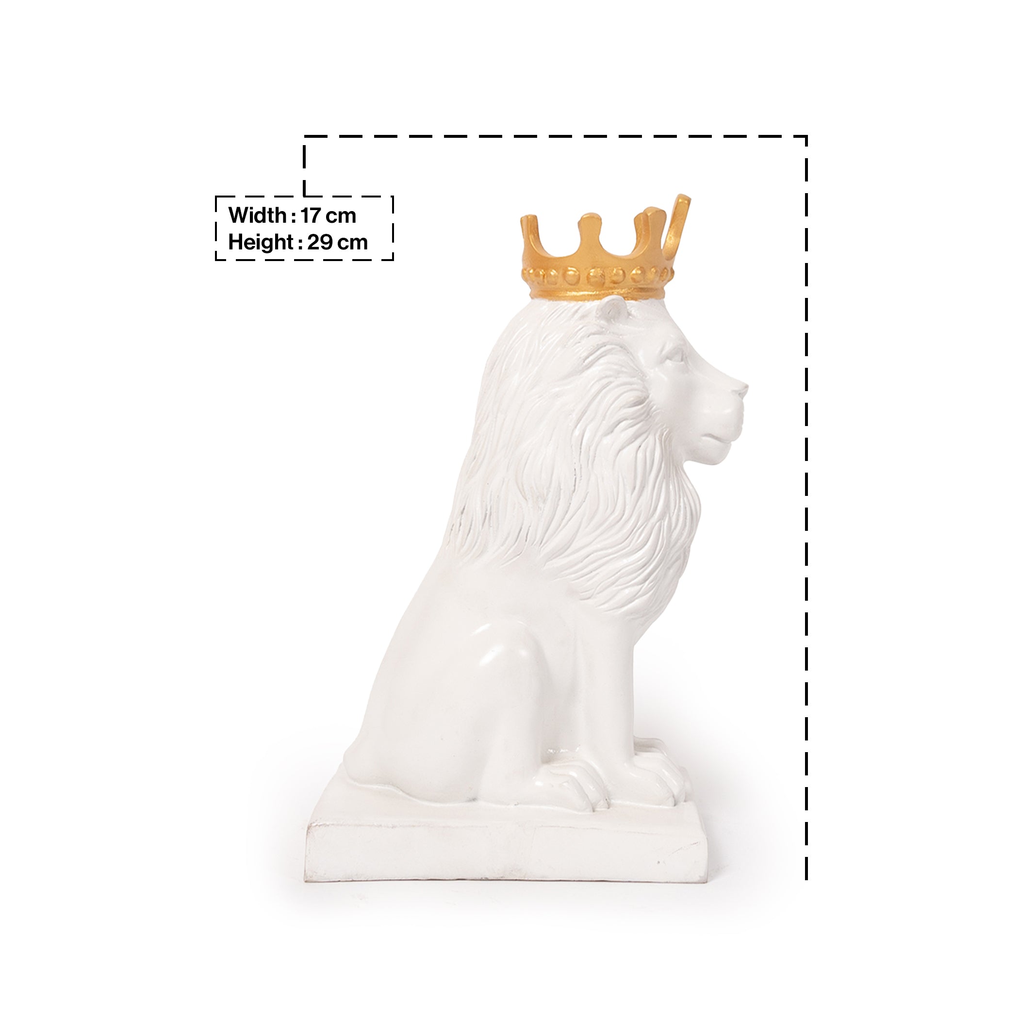 Artistic Nordic Minimalist Regal Lion in White for Home Decor