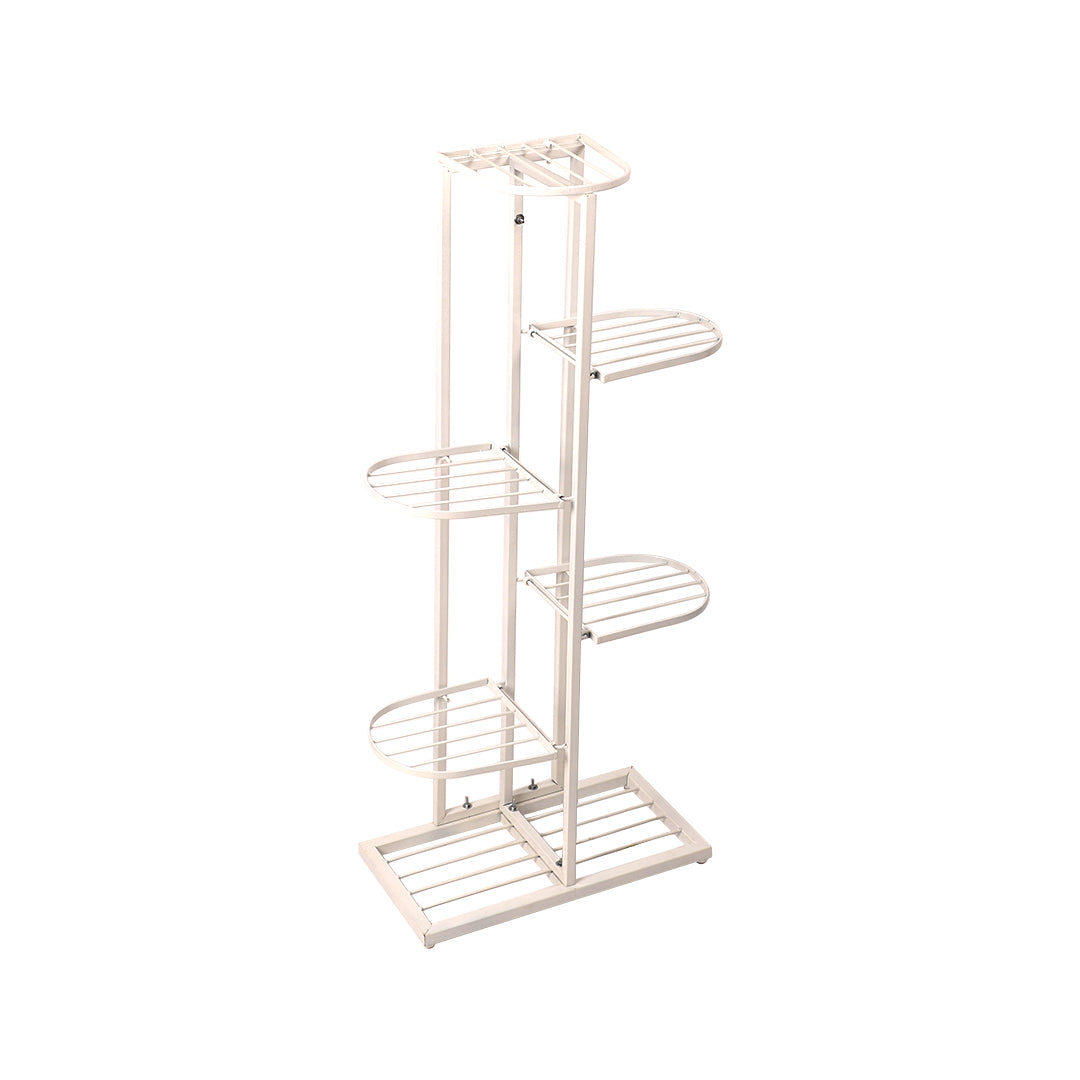 6 Tier Iron Metal Plant Display - White