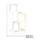 Floor Planter Stand With Triple Pots In White