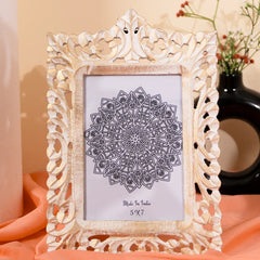 Handmade Wooden Mirror Photo Frame-Wall Mount