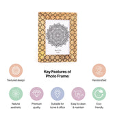 Handicrafts Antique Wooden Pattern Photo Frame Decor-Wall Hanging and Tabletop